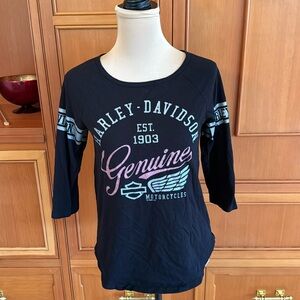 Lone Wolf Harley Davidson long sleeve tee, size Small.  EUC